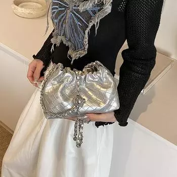 Новая женская модная однотонная плиссированная сумка, сумка-пельмень, сумка через плечо, сумка высокого дизайна, небольшие и нежные подарки для женщин