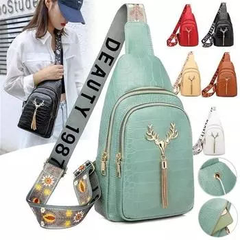 Новая женская модная сумка-слинг из искусственной кожи, дорожные сумки, повседневная сумка через плечо, водонепроницаемая прочная нагрудная сумка, сумки на плечо чёрный