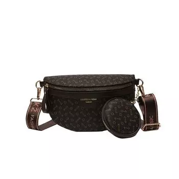 Новая женская нагрудная сумка, модная сумка через плечо в европейском и американском стиле с буквами, простая поясная сумка в стиле ретро коричневый