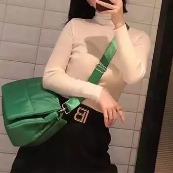 Новая женская нейлоновая сумка через плечо, сложенная, с вышитыми ромбами, сумка подмышкой, нишевый дизайн, простые сумки