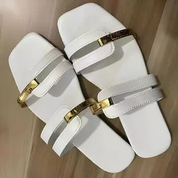 Новая женская обувь, летние шлепанцы на плоской подошве, платье, неглубокие повседневные женские шлепанцы, римские женские тапочки с открытым носком, сандалии с открытой пяткой 36 белый