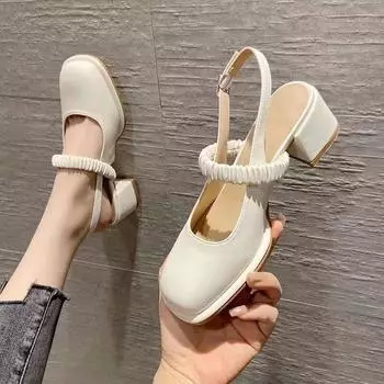 Новая женская обувь Мэри Джейн, массивная однотонная обувь высокого качества, весенне-летняя женская обувь с квадратной головкой, Zapatos Para Mujeres 35