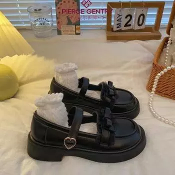 Новая женская обувь с круглым носком, новая женская обувь для улицы, однотонная женская обувь Мэри Джейн с галстуком-бабочкой, Zapatos Para Mujeres 35