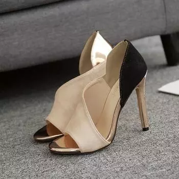 Новая женская обувь, тонкие сандалии на высоком каблуке с цветной строчкой, легкие и дышащие туфли на шпильке 39 бежевый