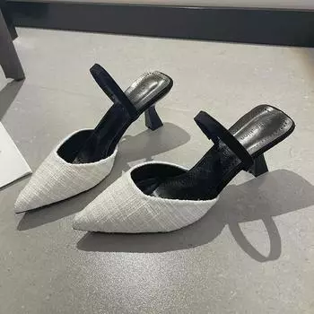 Новая женская обувь высокого качества на весну и лето, модные уличные женские сандалии на тонком каблуке с острым носком, Zapatos Para Mujeres 35