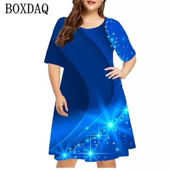 Новая женская одежда летняя мода 3D принт свободный короткий рукав платье женская уличная одежда Vestidos Mujer S