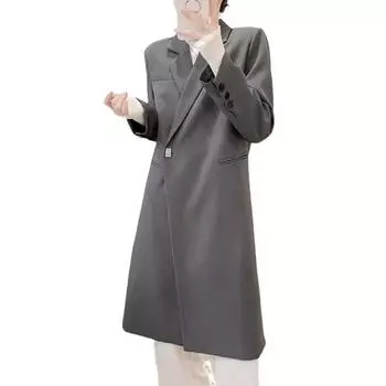 Новая женская одежда, однопуговичный костюм-тренчкот, женское среднее и длинное пальто S