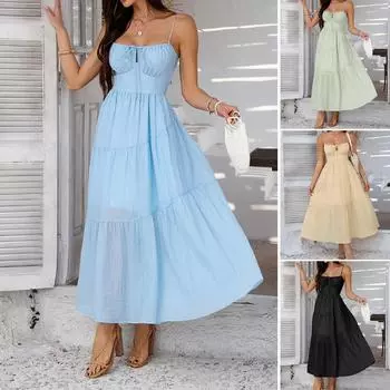 Новая женская одежда, повседневный темперамент, элегантный повседневный Pure Desire, сексуальный напечатанный комбинезон, длинная юбка, легкое платье, вечернее платье высокого класса S