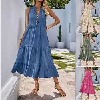 Новая женская одежда, повседневный темперамент, элегантный повседневный Pure Desire, сексуальный напечатанный комбинезон, длинная юбка, легкое платье, вечернее платье высокого класса S