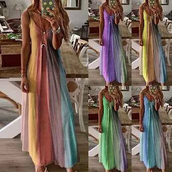 Новая женская одежда, повседневный темперамент, элегантный повседневный Pure Desire, сексуальный напечатанный комбинезон, длинная юбка, легкое платье, вечернее платье высокого класса S