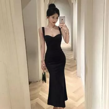 Новая женская одежда pure desire сексуальное облегающее длинное платье с открытой спиной S чёрный