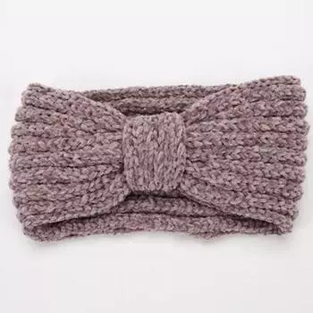 Новая женская осенне-зимняя шенилловая повязка для волос, мягкая толстая высокоэластичная теплая вязаная повязка на голову, шерстяной бант, головной убор, аксессуары