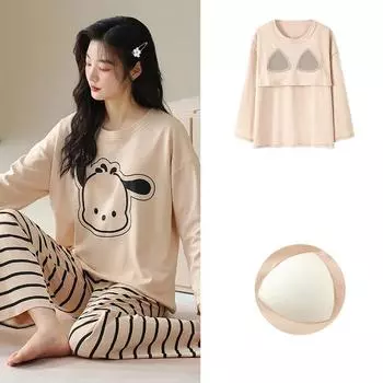 Новая женская пижама, комплект домашней одежды, женская весенне-осенняя одежда с длинными рукавами, осенне-зимняя домашняя одежда, женская пижама больших размеров M