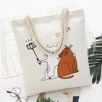 Новая женская повседневная холщовая сумка для покупок большой емкости A