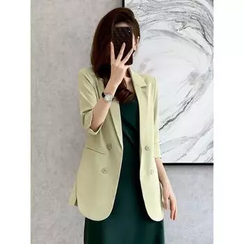 Новая женская повседневная куртка большого размера с рукавом семь четвертей, тонкое облегающее пальто, верхняя одежда M