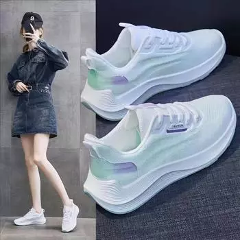 Новая женская повседневная обувь, кроссовки на мягкой подошве, новые летние кроссовки с дышащей сеткой, студенческие женские кроссовки 36