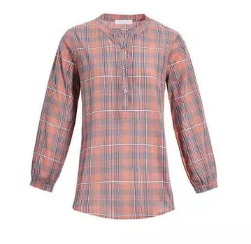 Новая женская рубашка из хлопка и льна в клетку для сорокалетней матери среднего возраста, модный топ из чистого хлопка с длинными рукавами M