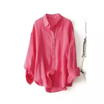 Новая женская рубашка с длинными рукавами и солнцезащитным кремом на весну и лето, тонкая свободная рубашка с кондиционером, повседневная рубашка, куртка S