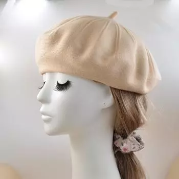 Новая женская шапка-берет на осень и зиму, модный узор, полосатая, теплая, из кроличьей шерсти, вязаная, универсальная, черная, белая, красная, шапка-бини