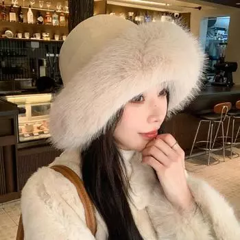 Новая женская шапка из искусственной норки, высококачественная, зимняя, теплая, плюшевая, утолщенная, монгольская шапка One Size