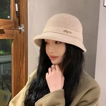 Новая женская шляпа-ведро осень-зима твидовая шляпа стиль Хепберн элегантный темперамент теплая высококлассная шляпа-котелок Sense One Size