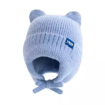 Новая женская симпатичная зимняя шапка-ушанка с кошачьими ушками, модная ветрозащитная вязаная шапка в стиле Kpop, мягкая шапка-бини в стиле конфетных цветов, уличная кепка 55cm-60cm чёрный