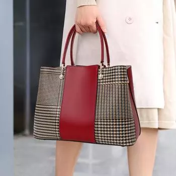 Новая женская сумка 2024 года, большая вместимость, универсальная сумка через плечо из коровьей кожи, сумка для мамы бордовый