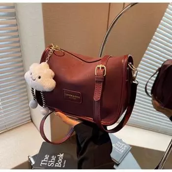 Новая женская сумка 2024 года, новая популярная интернет-знаменитость, осень, универсальная нишевая сумка-мессенджер, модная сумка-подушка чёрный