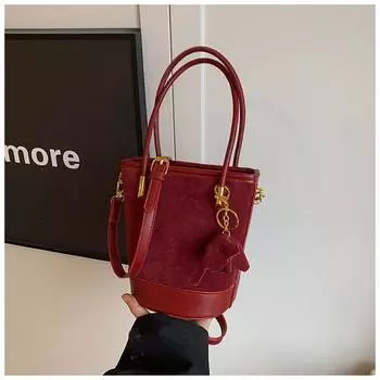 Новая женская сумка 2024 года, популярная сумка-ведро, осенне-зимняя, ретро, матовая, сумка-мессенджер, портативная, маленькая