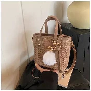 Новая женская сумка 2024 года, популярная сумка-ведро, ретро-сумка через плечо, сумка-мессенджер, нишевый дизайн чёрный