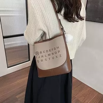 Новая женская сумка 2024 года, популярная сумка-ведро, осенне-зимняя сумка через плечо большой вместимости, популярна в этом году