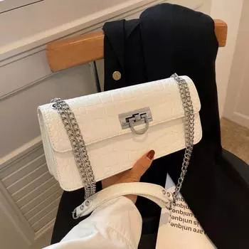 Новая женская сумка 2024 года, популярный модный тренд, сумка-мессенджер, осенняя универсальная сумка через плечо для женщин, маленькая квадратная сумка чёрный