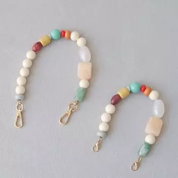 Новая женская сумка, аксессуар, ремешок, браслет из конфетной смолы с бисером, браслет ручной работы, акриловая цепочка для сумки, женская сменная цепочка для сумки, ручка 29CM белый