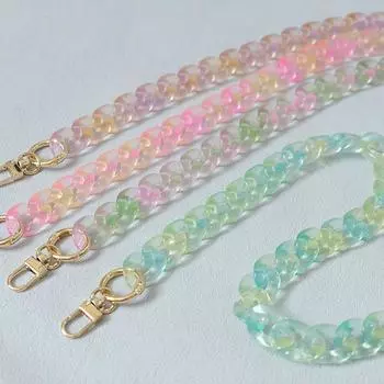 Новая женская сумка, аксессуары, детали, неоновая цепочка, карамельная цепочка через плечо из смолы, роскошный ремень, женские подвесные цепочки, акриловая цепочка на плечо 40CM зелёный