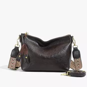 Новая женская сумка, большая вместительная сумка-ведро для поездок на работу, ретро-универсальная модная сумка через плечо, высококачественная сумка-мессенджер через подмышку чёрный