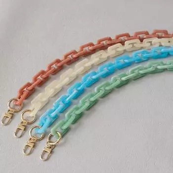 Новая женская сумка-цепочка, аксессуар, съемные детали, карамельный ремень через плечо из смолы, роскошный ремень, женская цепочка для сумок, акриловые ручки на плечо 40Cm бежевый