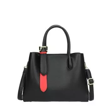 Новая женская сумка через плечо большой вместимости, женская сумка с несколькими мезонинами, контрастного цвета, женская сумка среднего возраста чёрный