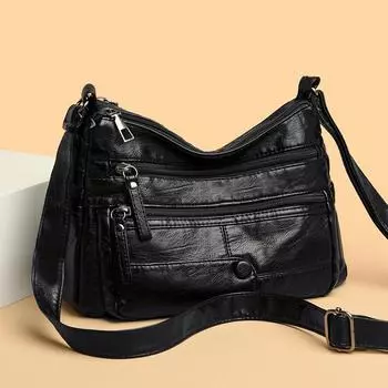 Новая женская сумка через плечо из искусственной кожи, большая вместимость, повседневная, простая, большая вместимость, маленькая квадратная сумка серый