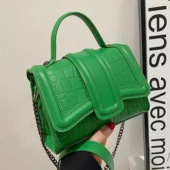 Новая женская сумка через плечо из искусственной кожи с узором из камня, с клапаном, с клапаном, женская белая, розовая, зеленая, маленькая сумочка (19cm-13cm-8cm)