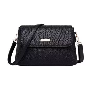 Новая женская сумка через плечо из мягкой искусственной кожи, повседневная простая сумка на одно плечо для мам, большая вместимость, модная женская сумка 16X26X10CM чёрный