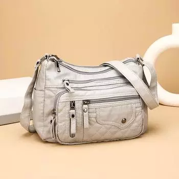 Новая женская сумка через плечо из мягкой кожи с текстурой большой емкости, женская модная простая сумка для мам среднего возраста
