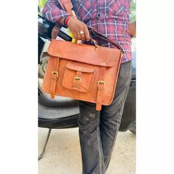 Новая женская сумка через плечо из натуральной козьей кожи ручной работы 11 x 15 x 5 in коричневый