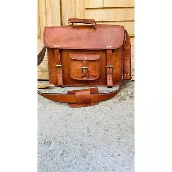 Новая женская сумка через плечо из натуральной козьей кожи ручной работы 11 x 15 x 5 in коричневый