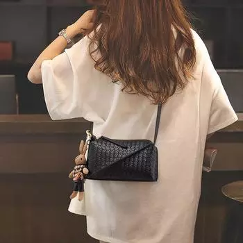 Новая женская сумка через плечо из натуральной кожи, осенне-зимняя, высококачественная плетеная сумка-подушка на одно плечо