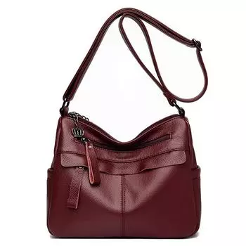 Новая женская сумка через плечо, мягкая кожаная текстура, повседневная сумка для свекровей и тещ среднего и пожилого возраста, простая европейская и американская сумка через плечо