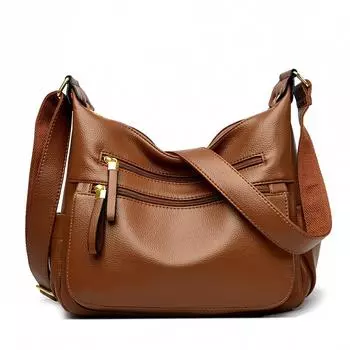 Новая женская сумка через плечо, мягкая кожаная текстура, повседневная сумка для свекровей и тещ среднего и пожилого возраста, простая европейская и американская сумка через плечо