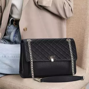 Новая женская сумка через плечо с цепочкой на одно плечо, ромбовидная сетка, материал из коровьей кожи