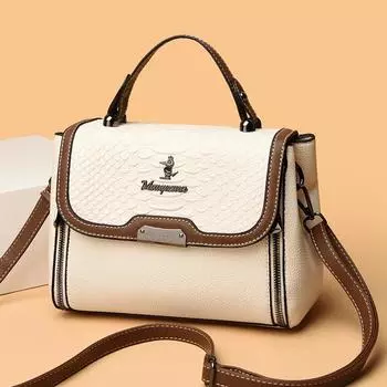 Новая женская сумка через плечо с крокодиловым узором, маленькая квадратная сумка, модная простая женская сумка среднего возраста, большая вместимость для женщин