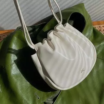 Новая женская сумка через плечо, симпатичная, шикарная, простая, универсальная, женская, плиссированная, модная, студенческая, повседневная сумка-мессенджер (20cm<Max Length<30cm)