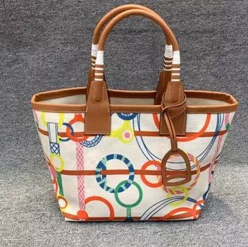 Новая женская сумка, цветная сумка-тоут из кожи с холщовой корзиной для овощей, женская сумка, большая вместимость, садовая сумка 25x15x23cm бездна